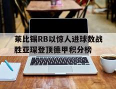 莱比锡RB以惊人进球数战胜亚琛登顶德甲积分榜的简单介绍